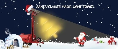 Torre de luz mágica de santa claus
