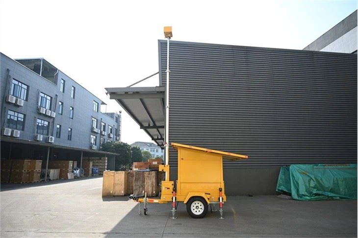 Mobile Solar Surveillance Trailer With Telescopic Mast