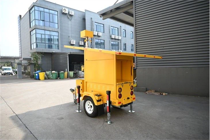 Mobile Solar Surveillance Trailer With Telescopic Mast