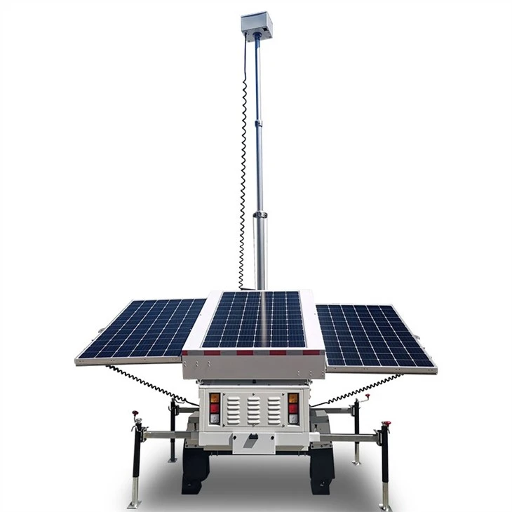 Mobile Solar Trailer Major Public Events CCTV Surveillance Tower For Construction No Emmisons Renewable Energy