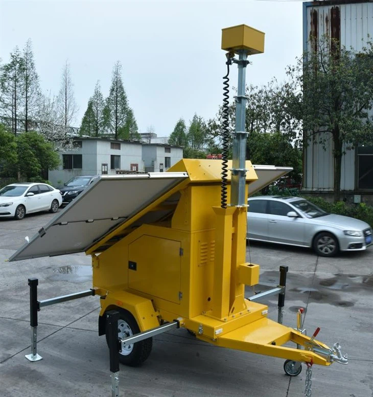 mobile CCTV trailer yellow