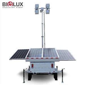 Remolque de torre de luz solar LED móvil
