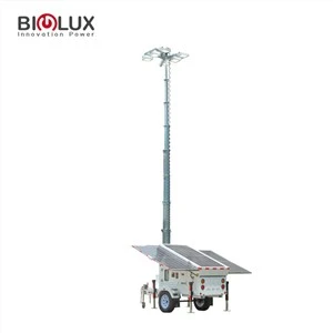 Torre de luz solar móvil para sitio de construcción